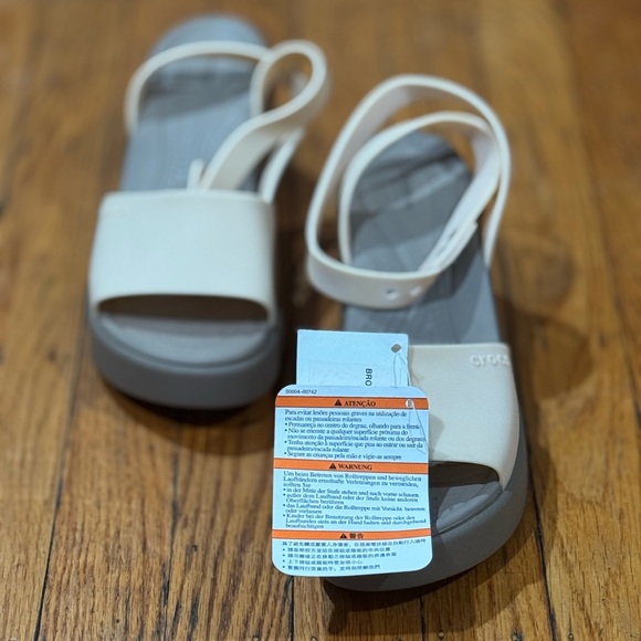 CROCS Women's Tan Platform Sandals - Picture 1 of 4